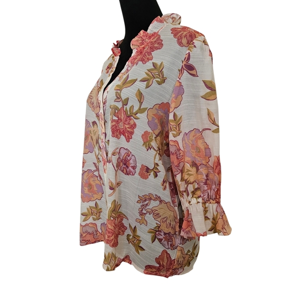 Floral Print Blouse-NWT- Size LP - Picture 4 of 16